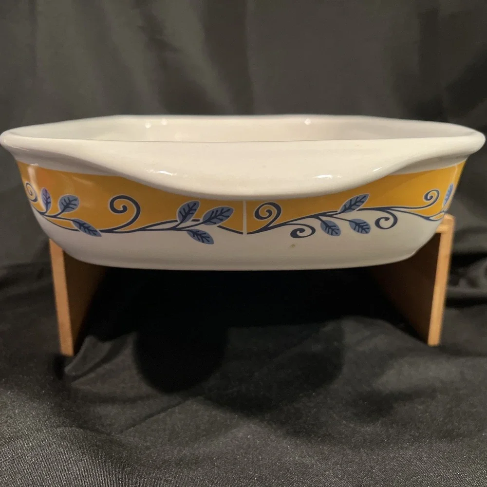 Vtg Corelle Coordinates Casa Flora Stoneware Baking Lasagna Pan Roaster‎ 9